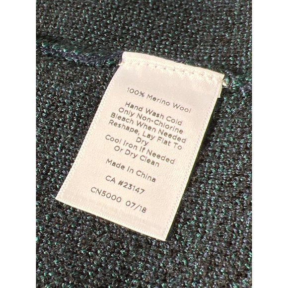 Talbots Black Watch Plaid Merino Cardigan Sweater Long Women XS Blue Green Black - Picture 6 of 6